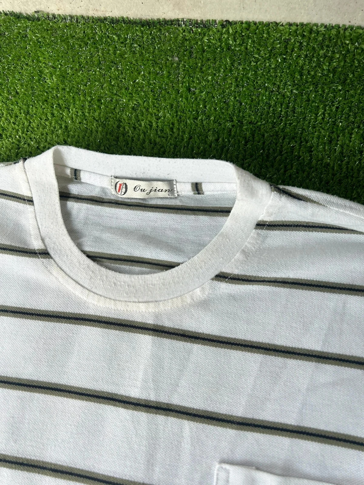 Camiseta vintage a rayas blancas talla L – photo 4